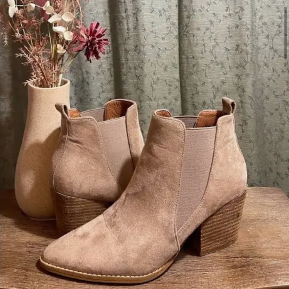 Tan booties